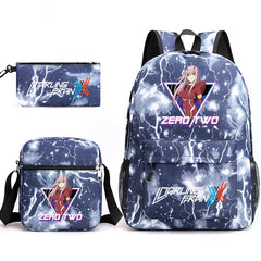Zero Two 3 Piece Set Canvas Backpack for Kids Boys and Girls